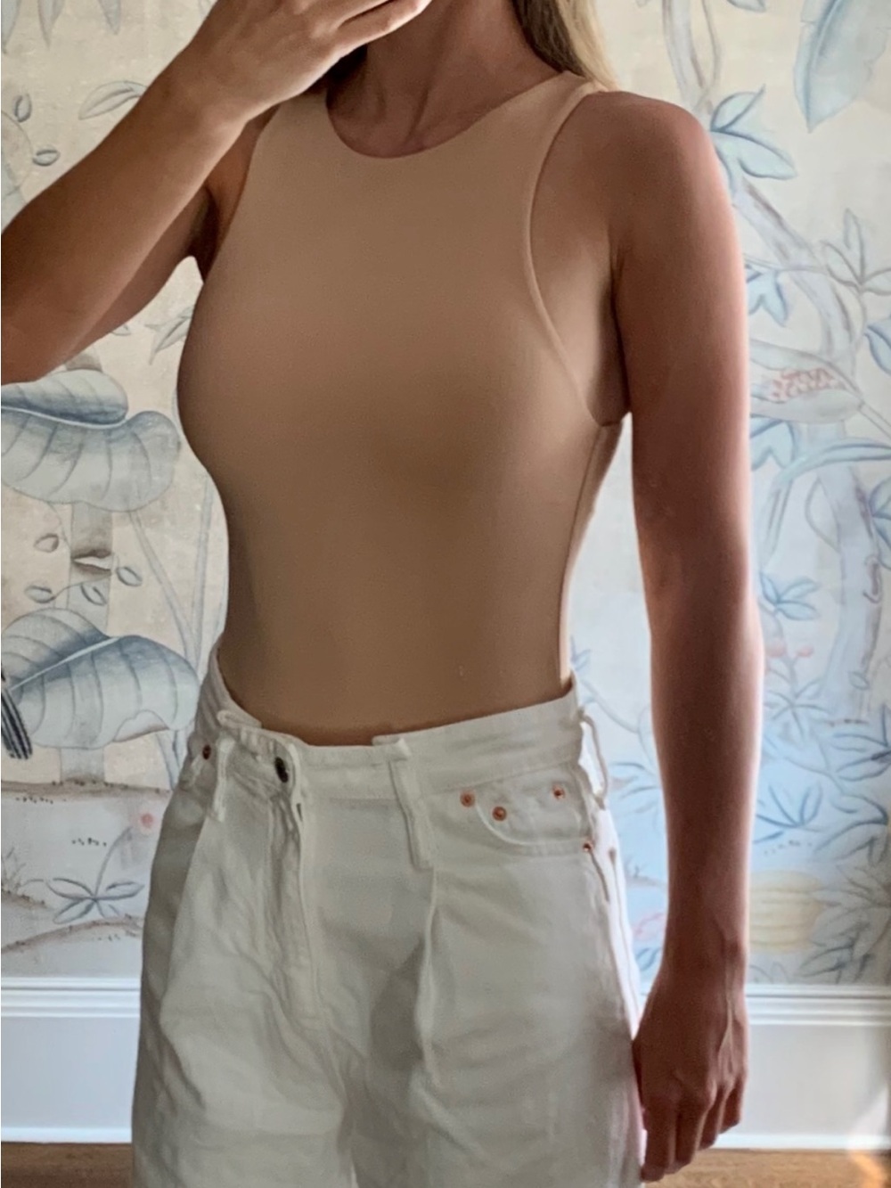 Zara Nude Sleeveless Bodysuit